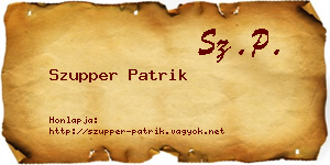 Szupper Patrik névjegykártya