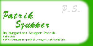 patrik szupper business card